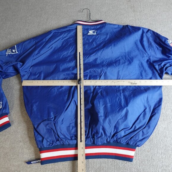 Vintage New England Patriots Jacket Large Blue Pullover Starter Pro Line - Picture 9 of 15